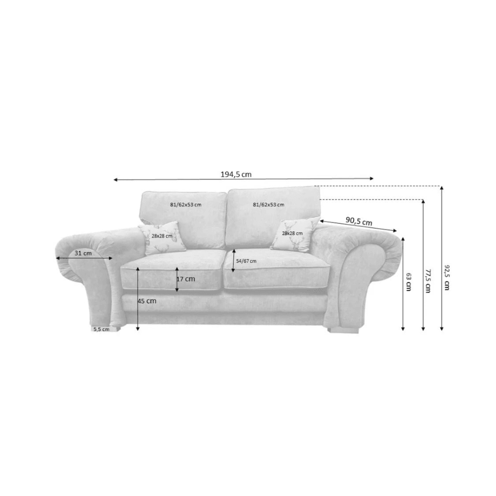 Verona Grey Fabric Sofa