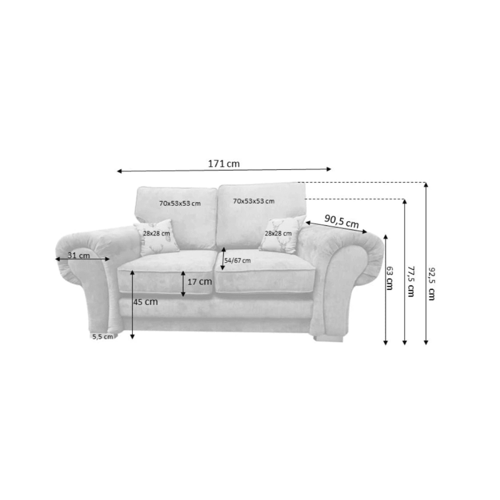 Verona Grey Fabric Sofa