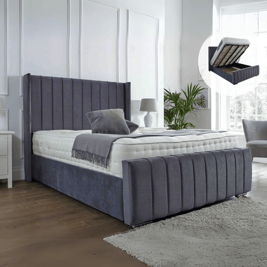 Alissa Wing Frame Slime Line Storage Bed