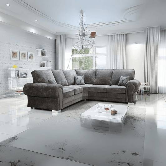 Verona Corner Grey Fabric Sofa Suite
