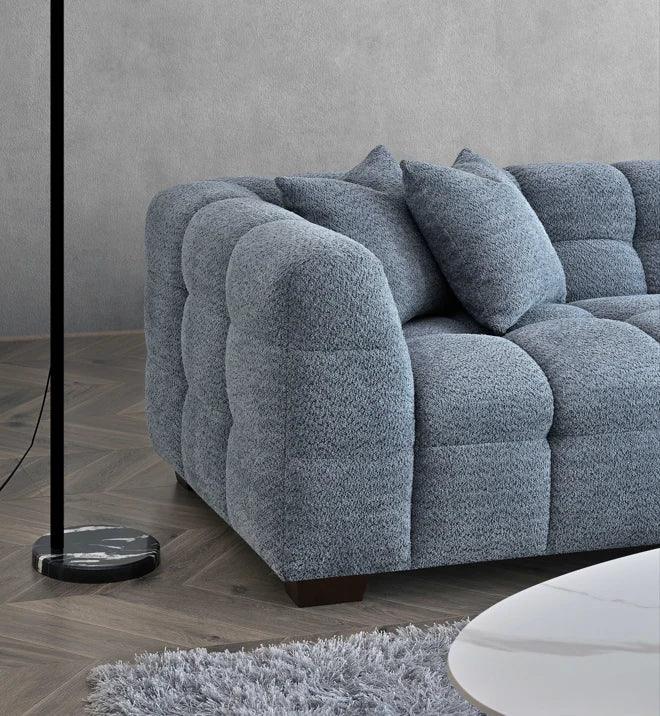 Aluxo Tribeca Corner in Iron Boucle Fabric