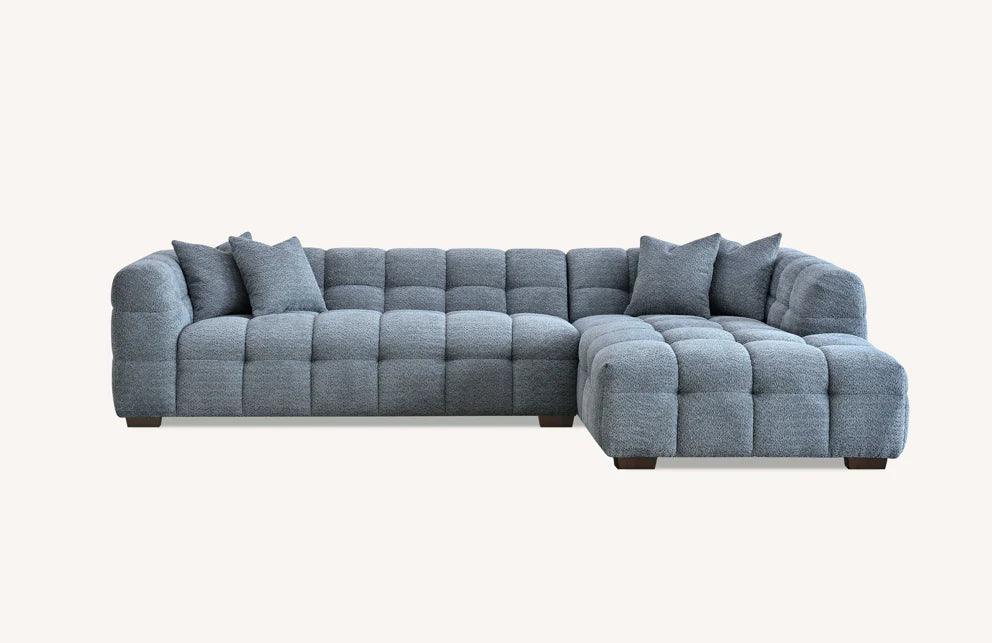 Aluxo Tribeca Corner Group in Iron Boucle Fabric - Furniture Local