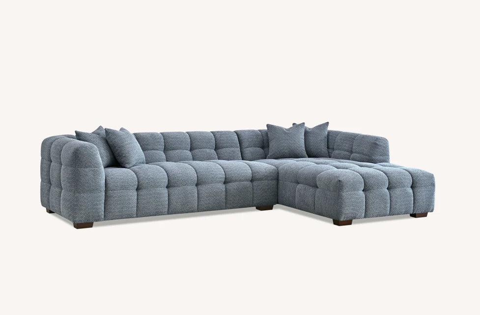 Aluxo Tribeca Corner Group in Iron Boucle Fabric - Furniture Local