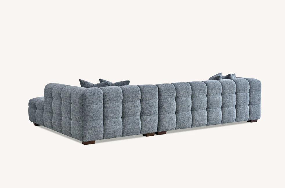 Aluxo Tribeca Corner Group in Iron Boucle Fabric - Furniture Local