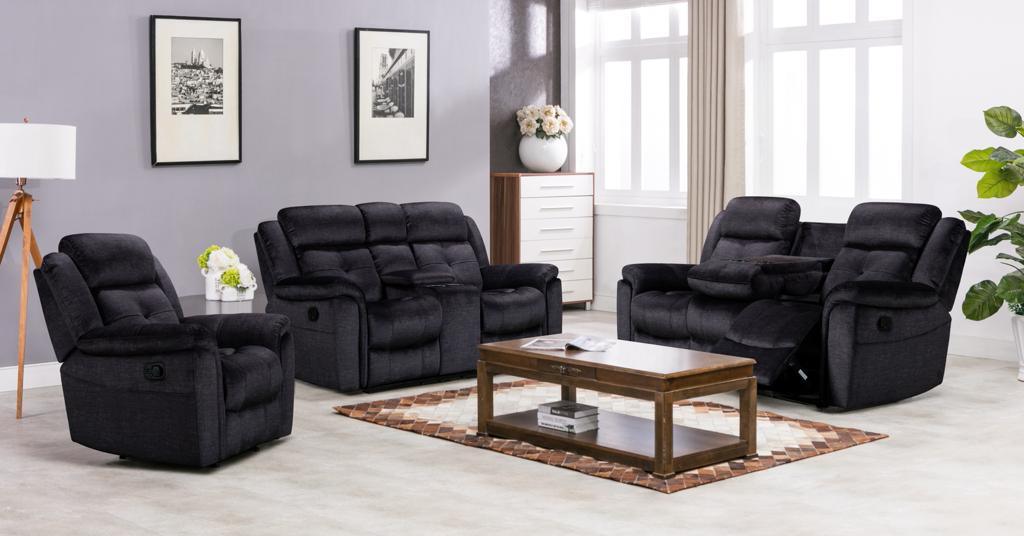 Texas Soft Fabric Manual Recliner Sofa
