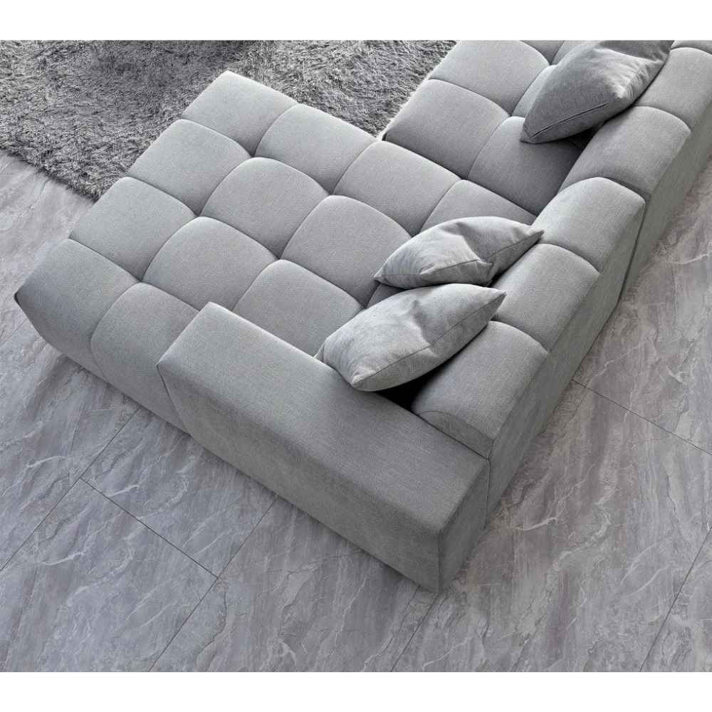 Aluxo Leonard Right Hand Corner Sofa in Cloudy Grey Boucle - Furniture Local