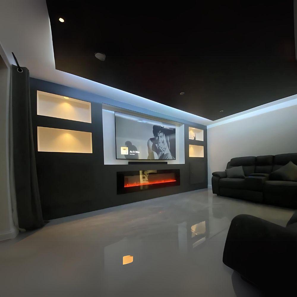 Aurora 60 Inch LED White Flush Electric Fire