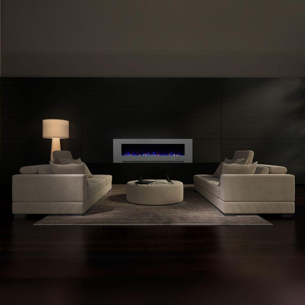 Aurora 50 Inch LED Grey Flush Electric Fire
