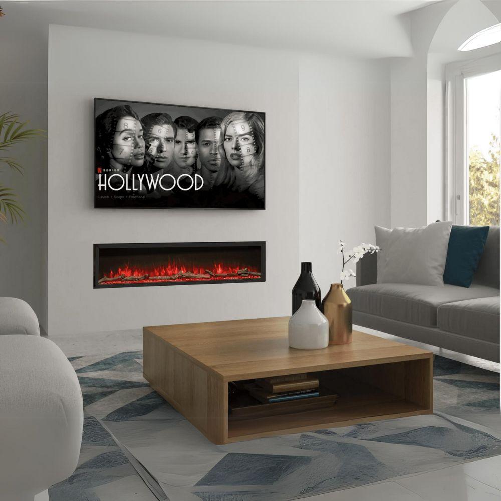 Luvelle 50" 3D Panoramic Full Glass HD 3-Sided Electric Fire