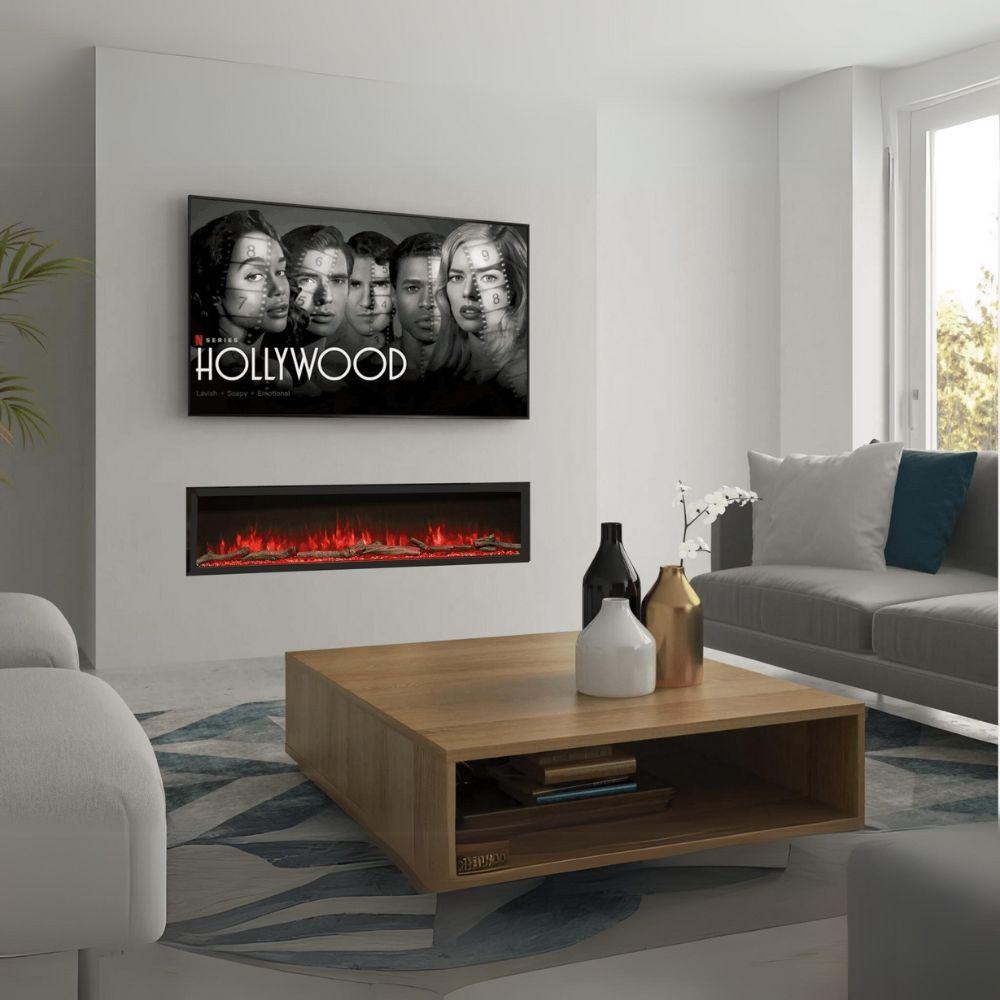 Luvelle 80" 3D Panoramic Full Glass 3-Sided Electric Fire
