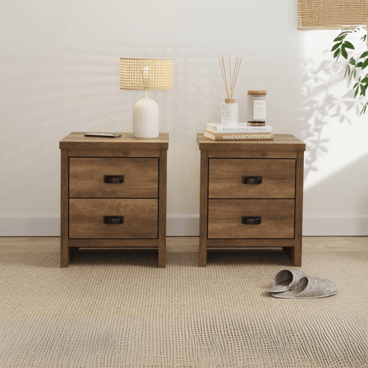 Boston 2 Drawer Bedside Table Pair