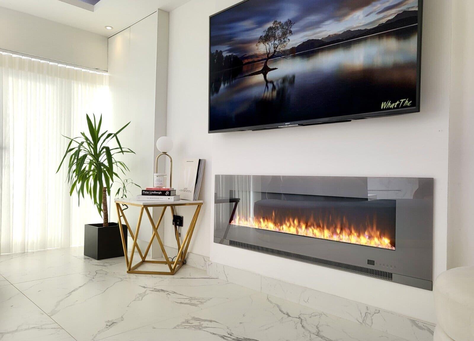 Aurora 50 Inch LED Grey Flush Electric Fire