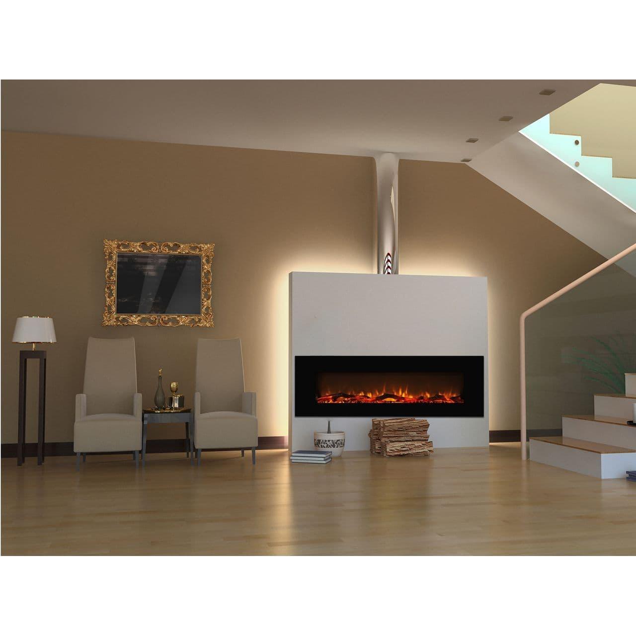 Aurora 50 Inch LED Grey Flush / Wall Mounted Branded Electric Fire -With Remote