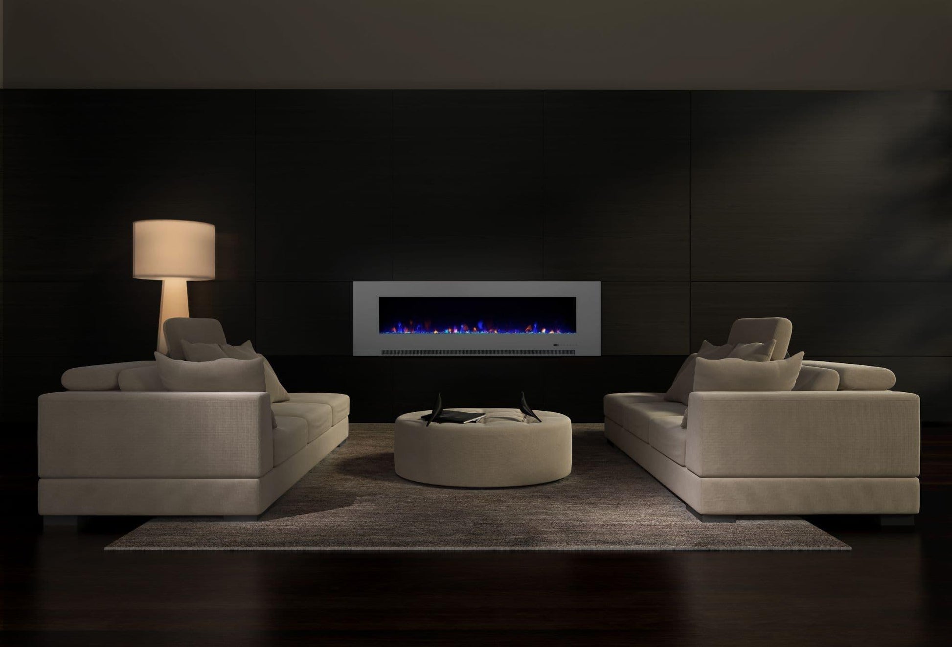 Aurora 50 Inch LED Grey Flush Electric Fire