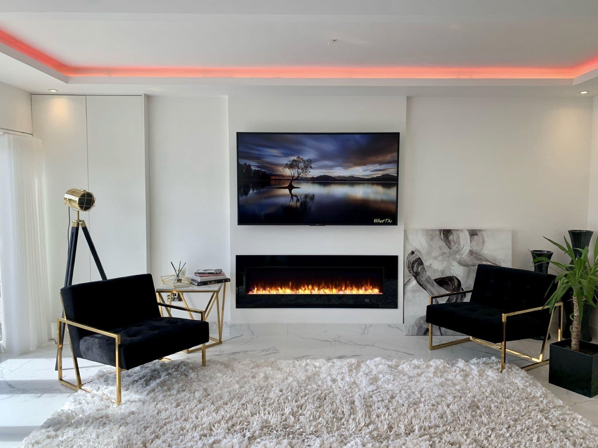 Aurora 50 Inch LED Grey Flush Electric Fire
