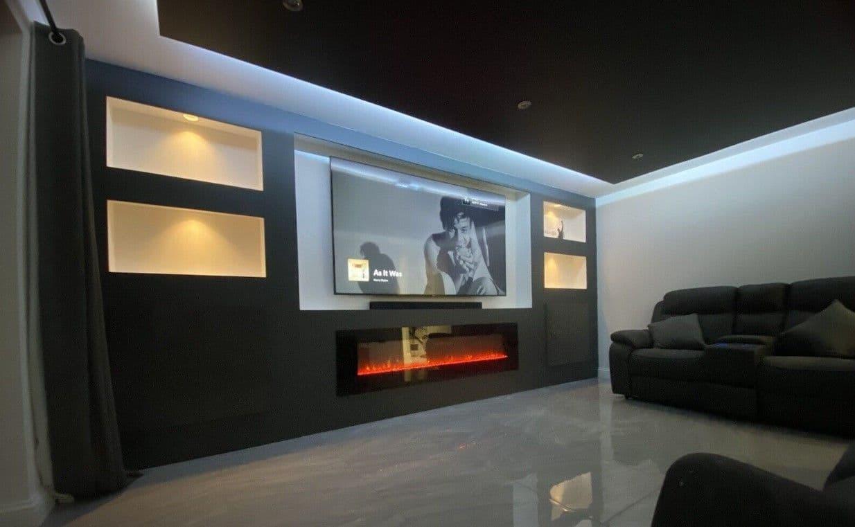 Aurora 60 Inch LED White Flush / Wall Mounted Branded Electric Fire -With Remote