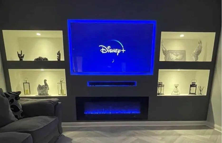 Aurora 72" LED Flame Modern Glass Flush / Wall Mounted Electric Fire
