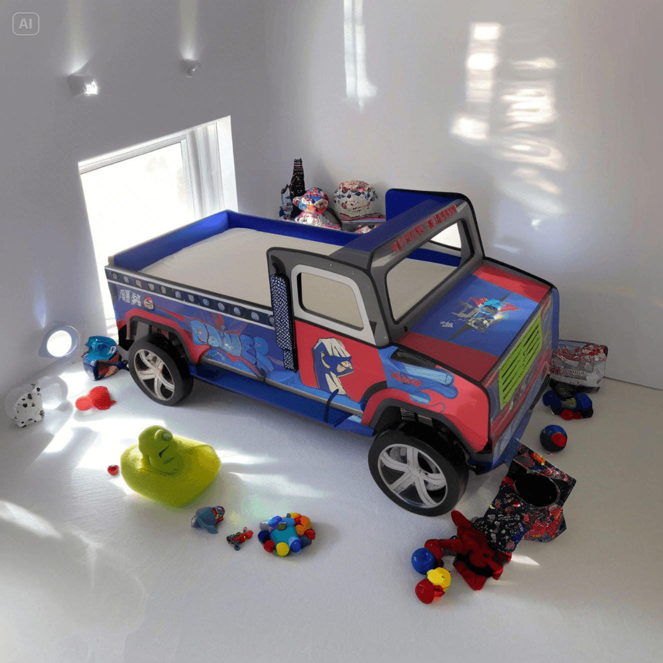 Power Super Energy Pickup Truck Kids Bed