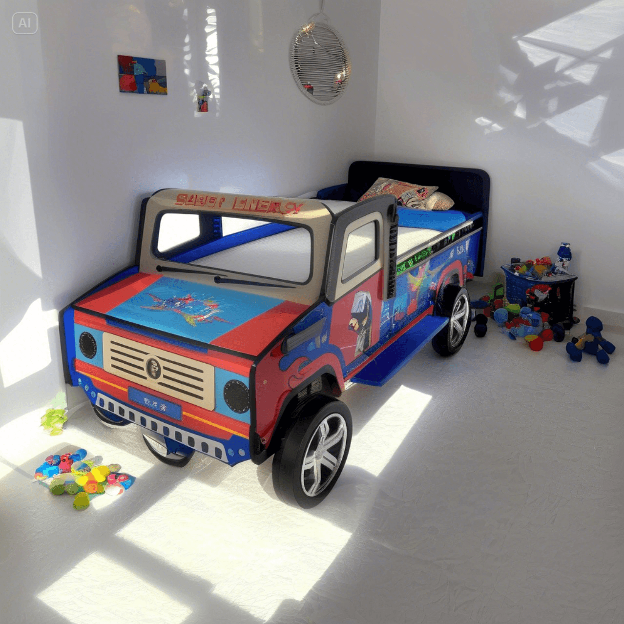Power Super Energy Pickup Truck Kids Bed