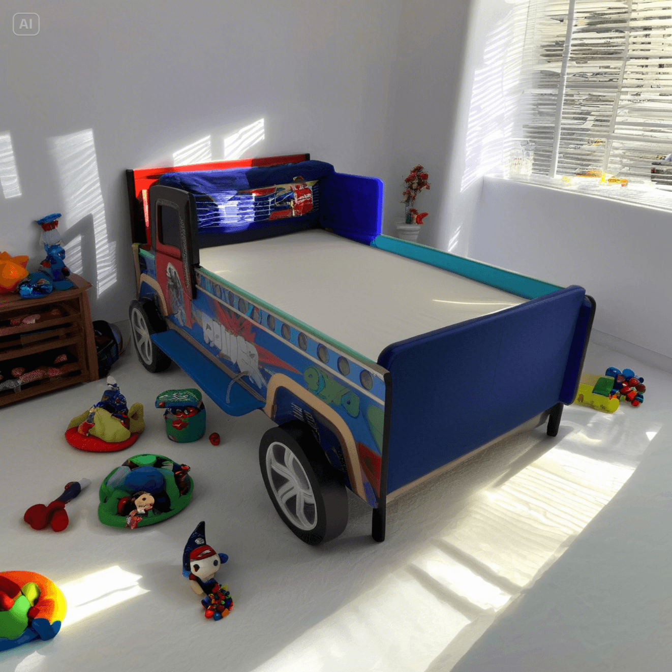 Power Super Energy Pickup Truck Kids Bed
