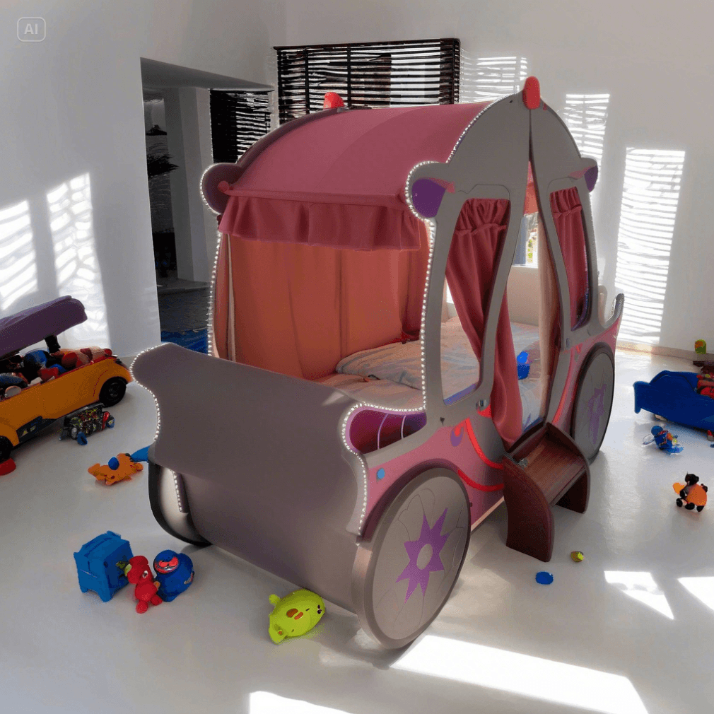 Pink Pumpkin Carriage Kids Bed