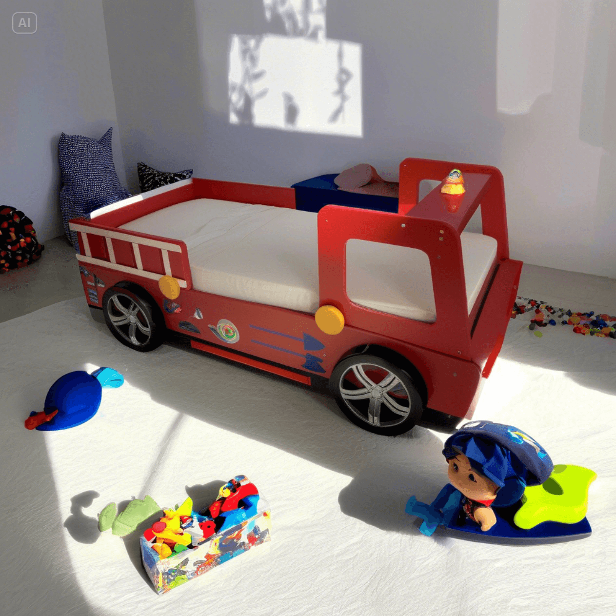 Speedy Fire Engine Platform Kids Bed