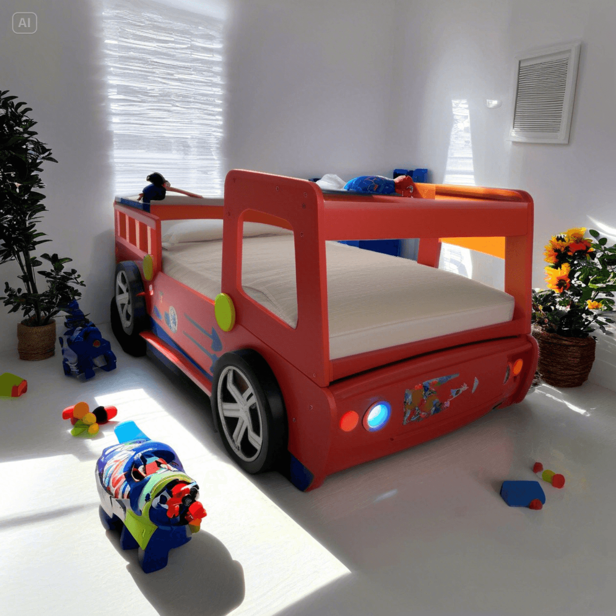 Speedy Fire Engine Platform Kids Bed UK