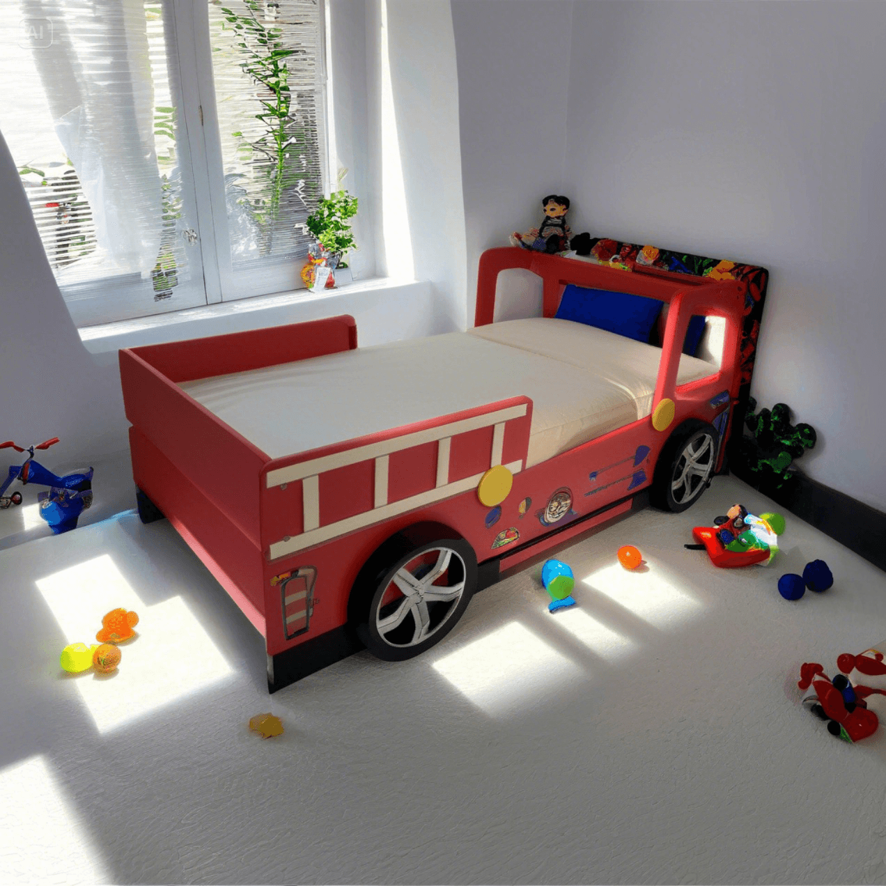 Speedy Fire Engine Platform Kids Bed
