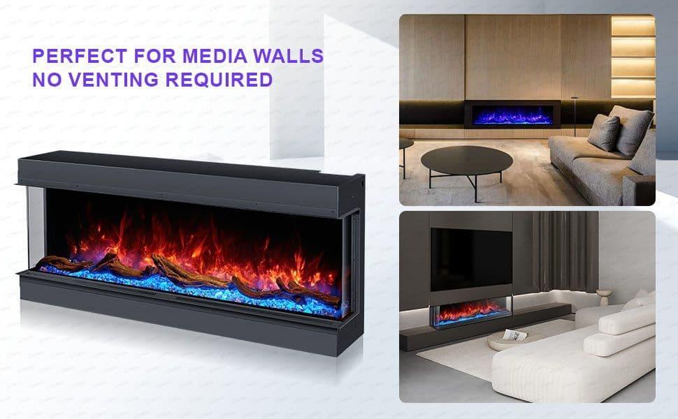 The Cullinan 71" 3D Widescreen Extra Deep 3 Sided Electric Fire