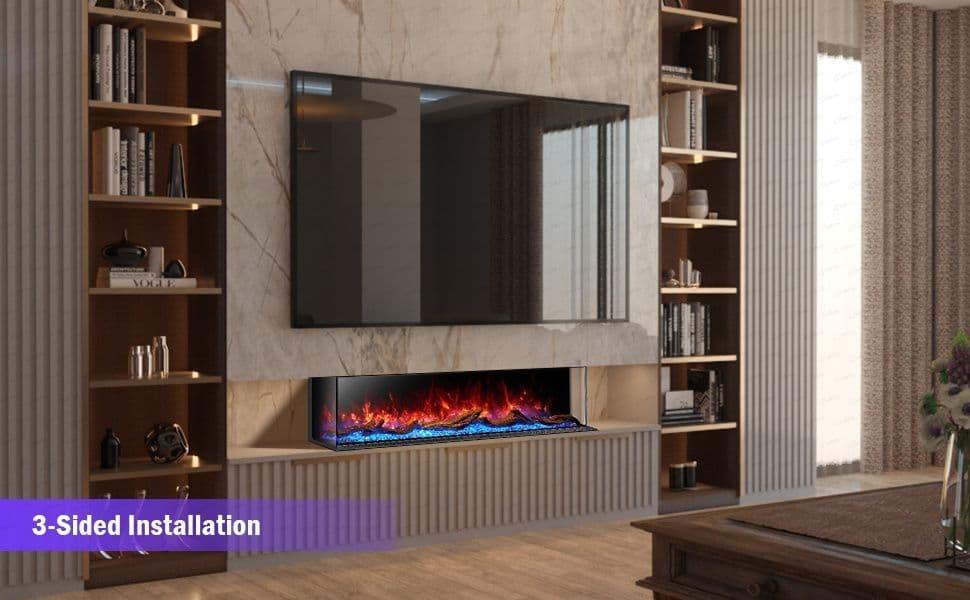 The Cullinan 71" 3D Widescreen Extra Deep 3 Sided Electric Fire