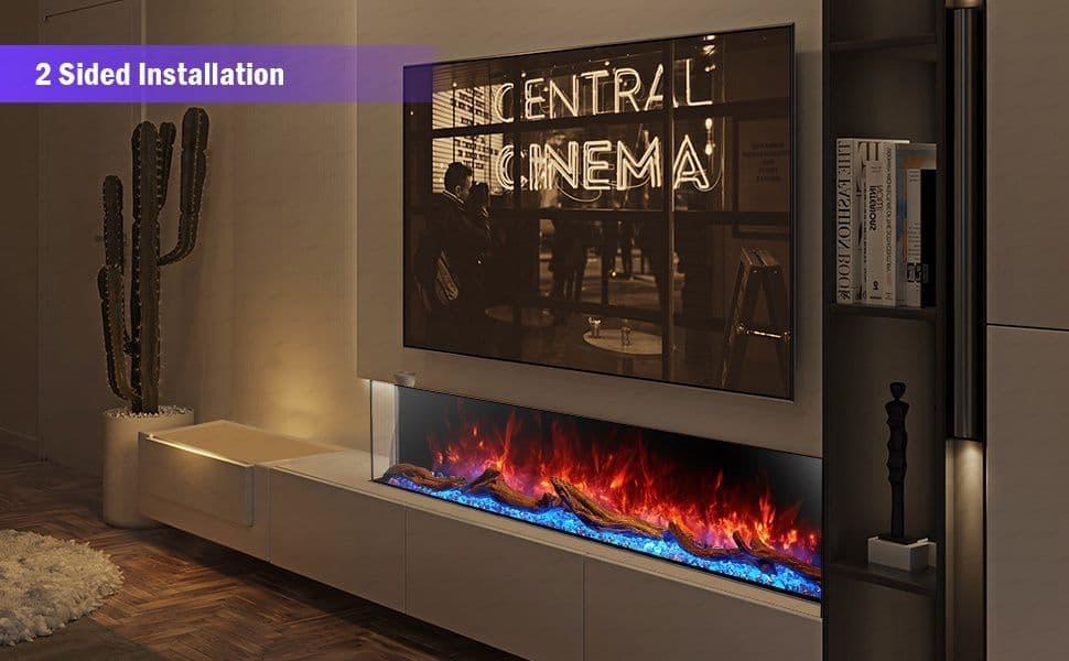 The Cullinan 71" 3D Widescreen Extra Deep 3 Sided Electric Fire