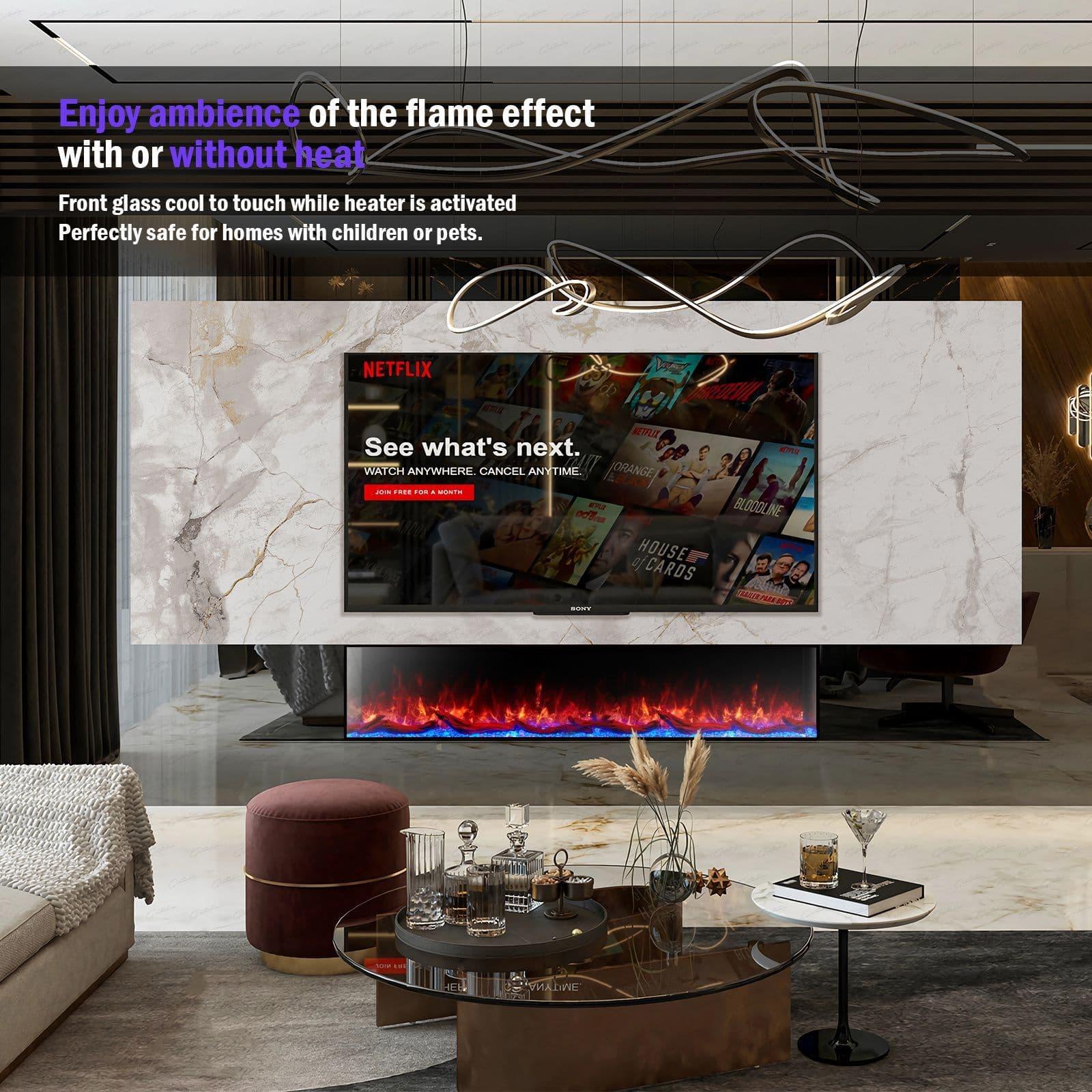 The Cullinan 71" 3D Widescreen Extra Deep 3 Sided Electric Fire